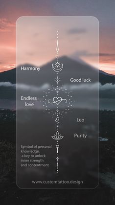 the seven chakras in front of a mountain with clouds and mountains behind it