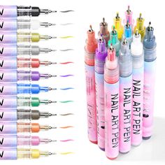 Specification: Quantity: 1 Pc Color: As the pictures show Package Contents: 1 Pc Nail Art Pen Feature: brand new and high quality Use for fine nail art work For drawing french nail art,flowers, patterns, etc. Perfect for both professional use and personal use! How to use: 1.Pen point is colourless when receiving the goods. (Normal) 2.Shake the pen holder until the fulid is mixed. 3.Press the pen point to exhaust when first using. 4.Push the pen point several times,wait for several seconds and th Pen Graffiti, Graffiti Nails, Nail Polish Painting, Nail Polish Pens, Graffiti Pens, Line Nail Art, Diy Nail Polish, Gel Nails Diy, French Nail Art