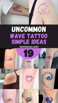 the cover of uncommon wave tattoo simple ideas, with images of different designs on each arm