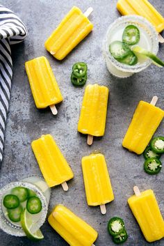 mango and jalapeno pops on a tray