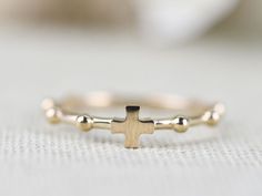 Condition: Brand New Style: Cross Rosary ring Metal Purity: 10k ,14k Solid Rose gold,yellow,white gold for the 18k gold, please contact us. Standard Ring Size: 6 We can make the ring in different golds: 10k, 14k or 18k, White, Rose and Yellow Gold We can change size of stones and types of stones. Ring Size: We can make this ring between sizes from 3.5 to 13 Comes in a nice jewelry box. 100 % handmade in CANADA. Please Contact Us if you have any questions . **Items might appear larger in photos. Rosary Ring Gold, 14k Yellow Gold Cross Rings, Cross Rings, Rosary Ring, Purity Ring Christian, Purity Ring, Gold Rosary, Catholic Jewelry, Cute Couple Selfies