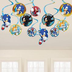 sonic the hedgehog hanging decorations in a living room