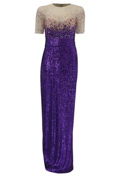 Pamella Roland tulle bodice and sequin gown in amethyst gold. 92% Polyester 8% Elastane Dry Clean Made in the United States Indigo Fashion, Tulle Bodice, Uzun Boy, Pamella Roland, Razzle Dazzle, Amethyst Gold, Sequin Gown, Purple Rain, Costume Dress