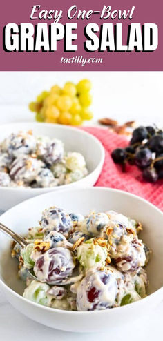 This Chicken Salad Chick-inspired grape salad combines sweet grapes, creamy dressing, and pecans for a delicious holiday dish! Healthy Grape Recipes, Grape Salad Recipe Chicken Salad Chick, Copycat Chicken Salad Chick Grape Salad, Grape Salad Chicken Salad Chick, Chicken Salad Chick Cookie Recipe, Grape Salad With Brown Sugar, Chicken Salad Chick Copycat Recipes, Chicken Salad Chick Grape Salad, Chicken Salad Chick Grape Salad Recipe