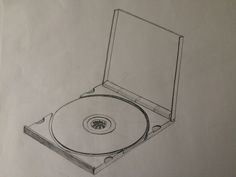 a drawing of a cd that is in a box