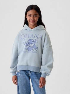 Soft cotton-blend graphic hoodie.  Hooded neckline.  Long sleeves.  Disney's Lilo and Stitch graphic at front.  Banded hem.  Our softer than soft sweats.  Garment-dyed and washed with a special technique for incredible softness so they already feel like a favorite.  Made to be your new everywhere, always-on essential.  Over Disney Outfits Girls, Stitch Sweater Disney, Stitch Hoodie Kohls, Cheap Disney Long Sleeve Sweatshirt, Disney Cotton Hoodie Sweatshirt, Disney Cotton Hooded Sweatshirt, Hoodie Gap, Disney Stitch, Lilo Y Stitch