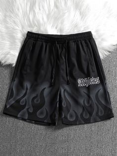 Flat Pattern, Drawstring Waist Shorts, Baggy Clothes, Pinterest Outfits, Printed Drawstring, Cute Shorts, Drawstring Shorts, Mens Streetwear