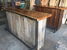 Home bars custom made for you. Rustic Home Bar, Live Edge Bar Top, Wood Turning Blanks, Live Edge Bar, Metal House Plans, Barn Boards, Steel Furniture Design, Live Edge Slabs