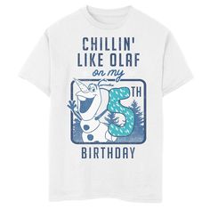 The birthday kiddo will love friends and family dressed for the occasion with this Disney's Frozen boys' Chillin' Like Olaf On My 5th Birthday Graphic tee. Â© Disney Crewneck Short sleevesFABRIC & CARE Cotton Machine wash Imported The birthday kiddo will love friends and family dressed for the occasion with this Disney's Frozen boys' Chillin' Like Olaf On My 5th Birthday Graphic tee. Â© Disney Disney The birthday kiddo will love friends and family dressed for the occasion with this Disney's Olaf Disney Shirt, Frozen Disney Shirts For Boys, Disney Frozen Olaf Shirts, Olaf Birthday Party, Frozen Birthfay Shirt, Frozen Birthday Shirt, Olaf Birthday, Birthday Graphic, Disney Crewneck