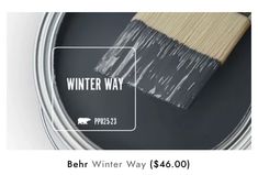 a paint can with the words winter way on it and an image of a brush