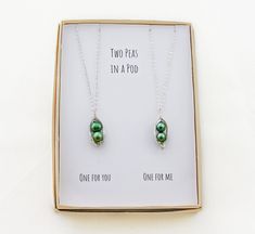 "You and your sister are just like two peas in a pod, right? What better way to celebrate your intertwining journeys than with matching necklaces. Each necklace is made with two freshwater pearls hand-wrapped with sterling silver, rose gold filled, or yellow gold filled wire into a adorable pea pod pendant.  Matching earrings: https://www.etsy.com/listing/666424436 Matching bracelet set: https://www.etsy.com/listing/645480969 D E T A I L S  - Freshwater pearl pea pod pendant - Option of sterling silver or gold filled chain  - Finished with lobster clasp - Made to order L E N G T H - Necklaces pictured measure 16 inches, other lengths available upon request - Length is measured from end to end C H O O S I N G . T H E . R I G H T . L E N G T H - 14 inches * Fits most like a choker - 16 inche Sister Necklace For 2, Matching Gifts For Best Friends, Christmas Gifts For Little Sister, Bff Necklaces For 2, Idk Quotes, Sister Necklaces For 2, Twin Things, Sister Necklaces, Mom Valentines Day Gift