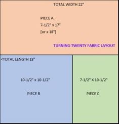 three different types of fabric widths for each piece, including one with the same length