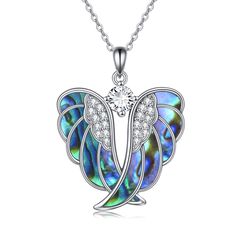 PRICES MAY VARY. 💖♥ Design : Angel wing jewelry has gained popularity for it's beautiful symbolic meaning of love, spirituality, and protection. Wear this pendant as a reminder of someone you love is your guardian angel, or give this beautiful pendant necklace to a special friend or a relative shows that you will be always take care of them. 💖♥ Material :100% 925 sterling silver angel necklace inlaid with with sparkle cubic zirconia. Lead-Free & Nickel-Free, Hypoallergenic and Safety for sensi Guardian Angel Wings, Angel Wings Pendant, Angel Wings Necklace, Angel Wings Jewelry, Wings Pendant, Wings Necklace, Beautiful Pendant Necklace, Angel Wing Pendant, Angel Jewelry