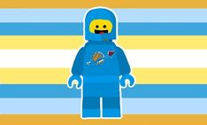 an image of a lego man in blue and yellow