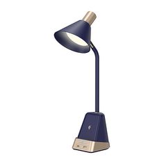 an image of a blue lamp on a white background with clippings to the side