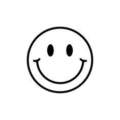 a black and white drawing of a smiley face