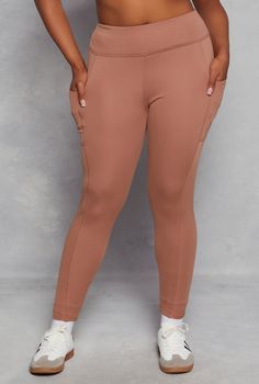 Leggings, High Waisted, Solid, Fleece, Item Number 3969001441859 High-waisted Solid Color Leggings With Elastic Waistband, High Stretch Light Support Full-length Leggings, Solid Color Full-length Leggings With Ribbed Waistband, Seamless Leggings Plus Size, Solid Leggings With Pockets And 4-way Stretch, Pocket Leggings, Leggings, High Waisted, Plus Size