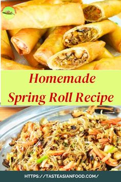 homemade spring roll recipe with text overlay