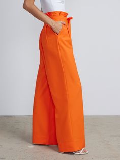 Effortless Look, Orange Pants, Palazzo Pants, Bright Orange, New York, Orange, Pants, Quick Saves, Clothes