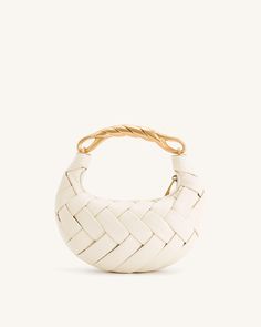 Orla Weave Handbag - White Karl Lagerfeld Bag, Jw Pei, Woven Leather Bag, Woven Handbags, Bag Stand, Bag Handle, Chain Bags, Shoes Heels Boots, Card Wallet