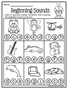 the beginning sounds worksheet for children to learn how to read and practice them