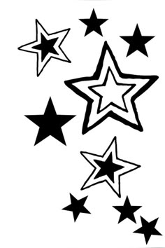 black and white stars on a white background