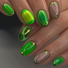 All Posts • Instagram Funky Green Nails, Neon Green Nail Art, Neon Green Nails, Acrylic Nail Shapes, Gel Nails Diy, Work Nails