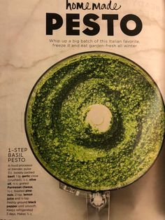 an advertisement for pesto is shown here