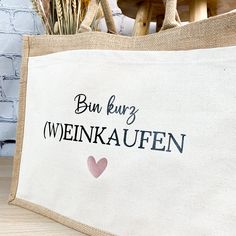 a burluck bag with the words wernkaufn written on it