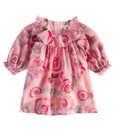 Baby ruffled floral wool dress in pink - Chloe Kids | Mytheresa Baby Robes, Girls Designer Dresses, Designer Dresses For Kids, Chloe Kids, Chloe Dress, Ceremony Dresses, Ruffled Dress, Cotton Wool, Toddler Girl Dresses