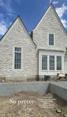 an image of a house under construction with the words so pretty above it and below it