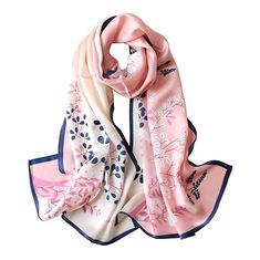 PRICES MAY VARY. ★ MATERIAL -Imported,100% mulberry silk.We guarantee that the items we sell on this product page is made of 100% silk. Super soft and cozy floral print Natural silk long scarf, close to skin and breathable, soft and smooth , healthy and eco-friendly without pollution or peculiar smell.Affordable daily luxury. ★ Size - Length 67"; Width 21".Can be worn around your neck, head, waist,or hair as well as on a hat or handbag and so on. ★ Fashion Accessories - Affordable daily luxury;C Pink Silk Scarf For Winter, Daily Luxury, Cashmere Wrap, Pink Leaves, Scarf For Women, Knit Infinity Scarf, Hair Wraps, Trendy Prints, Young Fashion