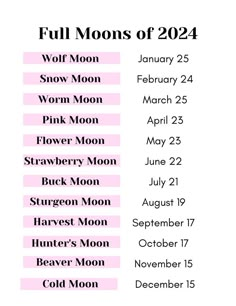 2024 Moon Phases, 2025 Moon Calendar, Full Moon 2024, Buck Moon Ritual, Witchy Holidays, Witch Jars, Moon 2024, Full Moon Calendar, Beaver Moon