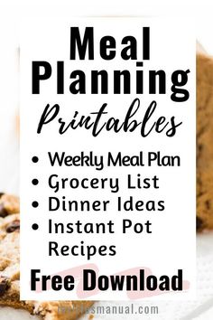 meal planning printables with text overlay