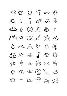 the various symbols are drawn in black and white