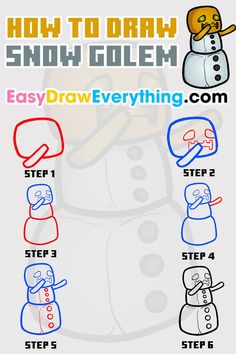 how to draw a snowman with easy step by step instructions for kids and adults