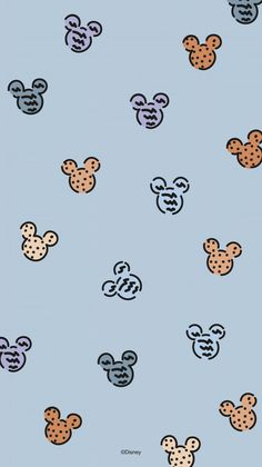 mickey mouse heads on a blue background