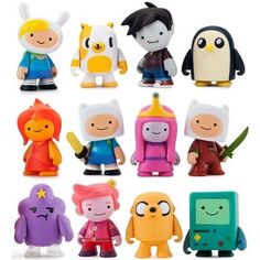 the adventure time toys are all different colors