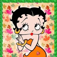 an image of a cartoon character with leaves in the background