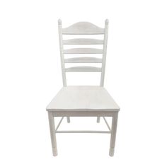 a white wooden chair against a white background