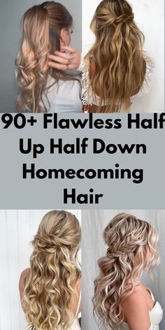 Add a twist to your homecoming look with these braided half up half down hairstyles! From simple braids to intricate designs, these styles are perfect for long hair. Follow our easy tutorials and get ready to shine at homecoming! #BraidedTwist #HomecomingHairstyles #HairInspo Prom Hairstyles Half Up Half Down Twist, Half Braided Updo, Homecoming Hair With Braids, Half Up Braid Curly Hair, Half Up Hairstyles For Bridesmaids, Twist Braids Hairstyles Half Up, Hairstyles Wedding Half Up Half Down, Formal Straight Hairstyles For Long Hair, Homecoming Hairstyles Half Up Half Down Tutorials