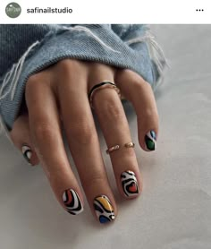 Modern Art Nails, Retro Nails, Fall Gel Nails, Subtle Nails, Minimal Nails, Nail Designs Spring