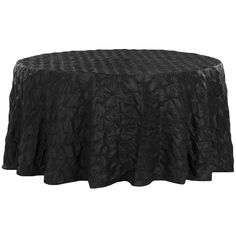 a round black tablecloth on a white background