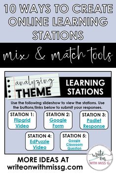 an info sheet with text that reads 10 ways to create online learning stations mix and match tools