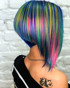 Creative Hair Color Short, Funky Hair, World Hair, Chasing Rainbows, Peekaboo Hair, Rainbow Hair Color, Creative Hair Color