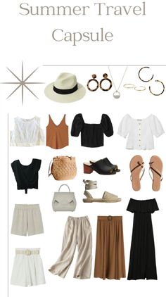 Study Abroad Wardrobe, Spain Capsule Wardrobe Summer, Minimalist Travel Wardrobe Summer, Mexico Vacation Capsule Wardrobe, Summer Basics Wardrobe 2023, Bridal Expo Outfit, Spring Vacation Capsule Wardrobe, Italy Summer Outfits Packing Lists, Mexico Capsule Wardrobe