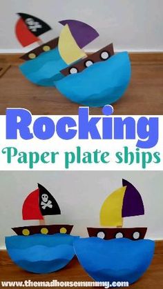 paper plate crafts for kids to make with rocks and paper plates that look like boats