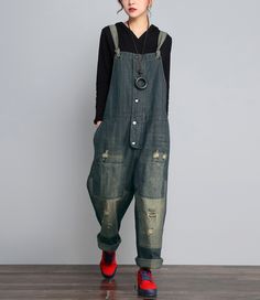 Denim Casual Spring Denim Overall Women Jumpsuits Overall Women, Denim Crafts Diy, Spring Denim, Denim Crafts, Organic Colors, Pants Loose, Women Pants, Loose Style, Denim Cotton