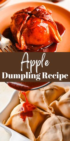 an apple dumpling recipe with the title above it