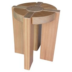 a small wooden stool with four sections on each side and one section at the top